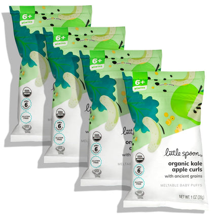 Kale Apple Meltable Baby Puffs, No Added Sugar, 4 Pack