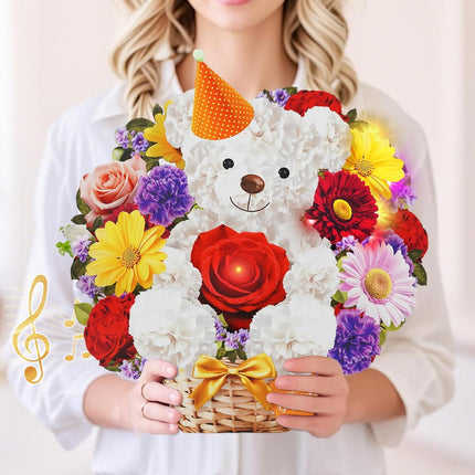 Musical Light-Up Bear Birthday Card