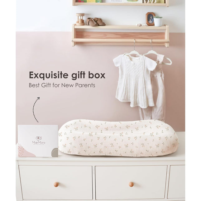Muslin Baby Lounger Covers, 100% Cotton, Pack of 2, Pink Blossom