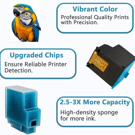 Remanufactured Ink Cartridges Replacement with V15.2.1 Chips (Black, 2-Pack)