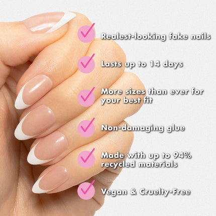 Instant Mani Summer Press-On Nails - Medium Almond Iconic French