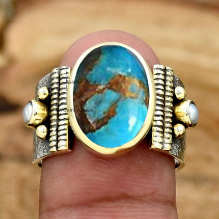 10x14mm Oval Gemstone 925 Sterling Silver Band Ring