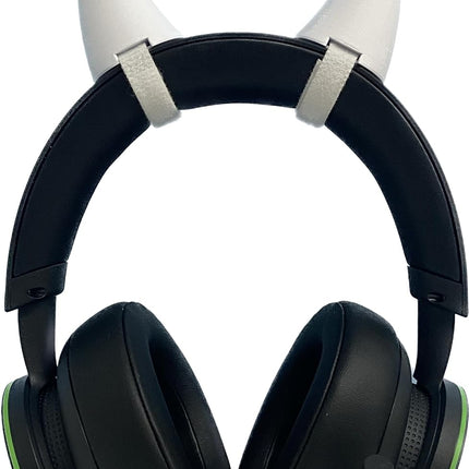 2-Piece 3D Printed Devil Horns for Headsets and Cosplay - White