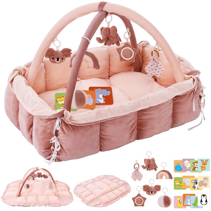 5-in-1 Plush Baby Play Gym, Pink