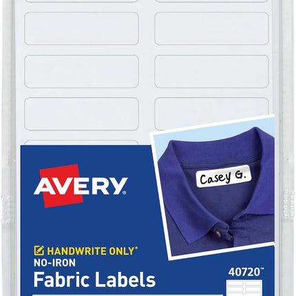 No-Iron Fabric Labels, 1/2" x 1-3/4", Washer and Dryer-Safe, 54 Total