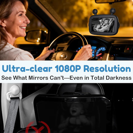 HD 1080P Baby Car Camera with 150° Wide Angle View