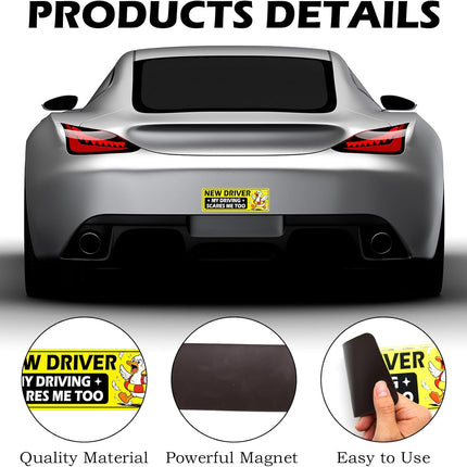 4-Piece Student Driver Yellow Goose Car Magnet Set
