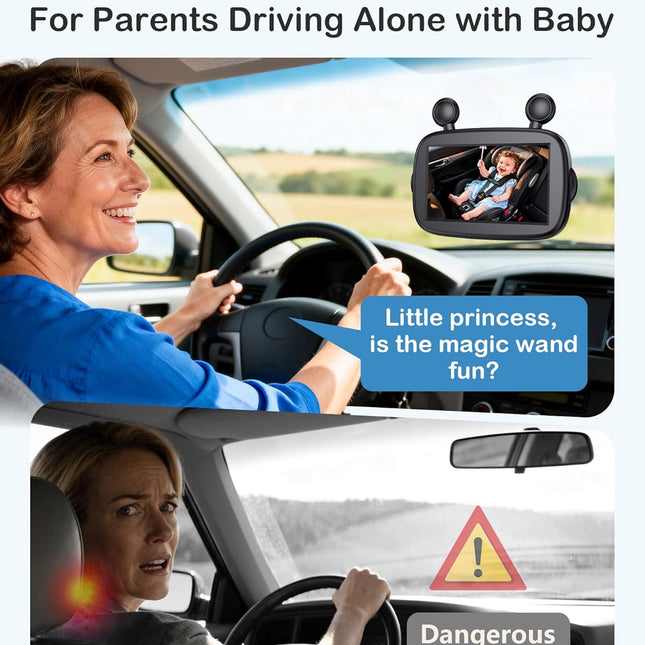 HD 1080P Baby Car Camera with 150° Wide Angle View