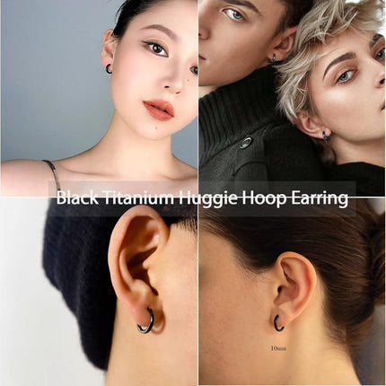 Hypoallergenic Titanium Hoop Earrings for Women&Men-8mm 10mm 12mm Small — Home & Lifestyle