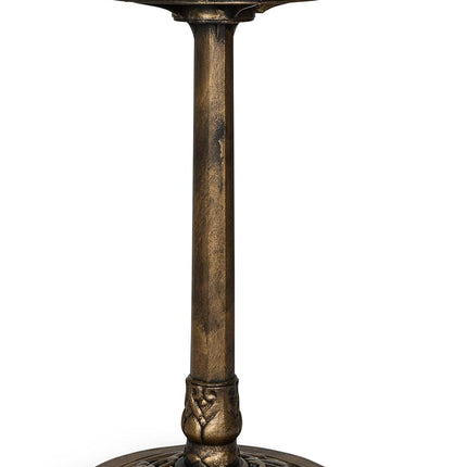 Outdoor Garden Bird Bath with Bird - Bronze Polyresin, 30 Inch