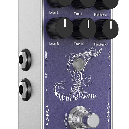 White Tape Stereo Analog Delay Pedal with Echo Effect