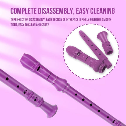 Purple C Key Soprano Recorder for Kids and Beginners