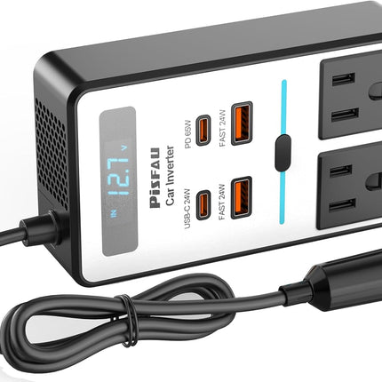 200W Car Power Inverter with AC Outlet, USB-C and Dual USB Charging