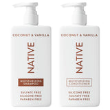 Coconut & Vanilla Shampoo and Conditioner Set, Sulfate & Dye Free, 2-Pack