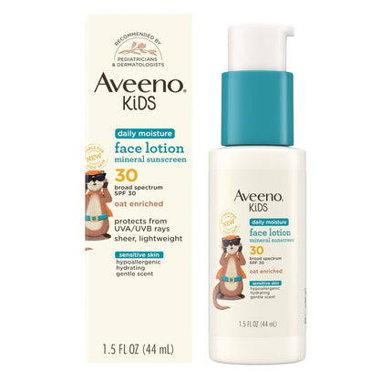 Kids Daily Moisture Face Lotion & Mineral Sunscreen SPF 30, Oat Enriched, 1.5 fl. oz