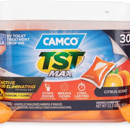 TST MAX RV Toilet Treatment Drop-INs, Orange Scent, 30-Pack