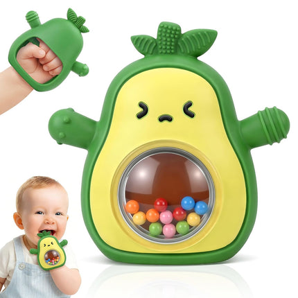 Avocado Baby Teething Toy with Rattle