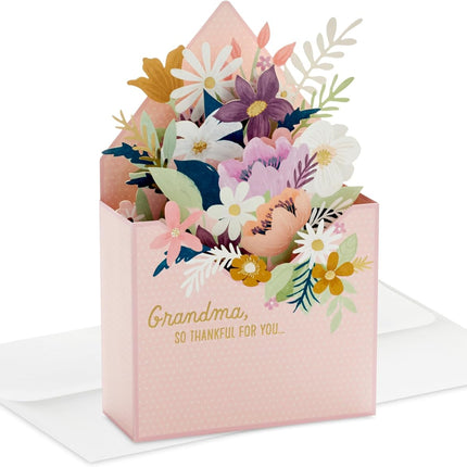 Paper Wonder Mother's Day Pop Up Card (Floral Envelope) for Grandma — Home & Lifestyle