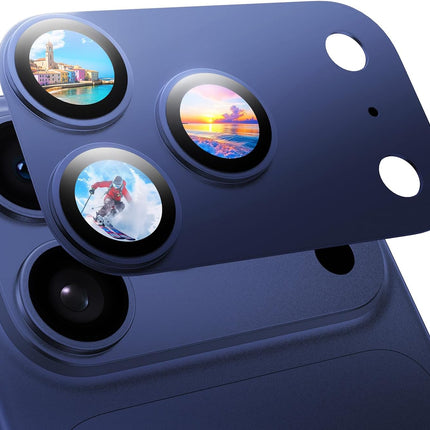 2 Pack Blue Full-Coverage Camera Lens Protector for 17 Pro Max