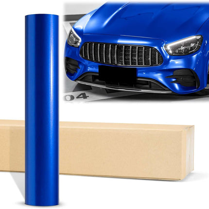 2-Piece Royal Blue Gloss Metallic Vinyl Wrap Sample Sheets, 4" x 8"