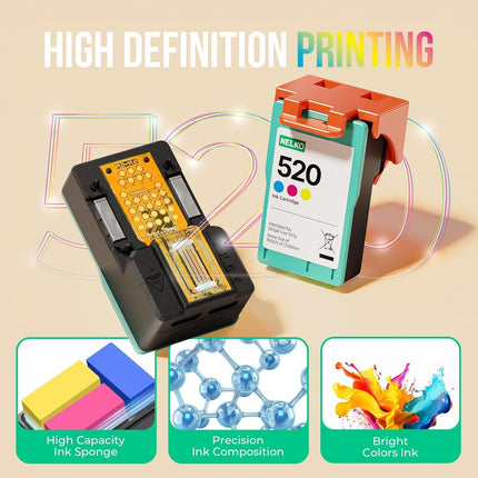 520 Genuine Color Ink Cartridges 2.0 High-Yield for PP01 & PP03 Photo Printers