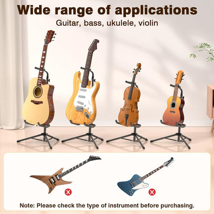 SourceToHome FuenteACasa New Bee Guitar Stand, Height Adjustable Foldable Guitar Stand with Secure — Home & Lifestyle