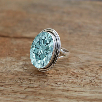 925 Sterling Silver Amethyst Statement Ring