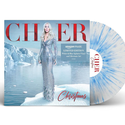 Christmas Blue & White Splatter Vinyl with Alternate Cover