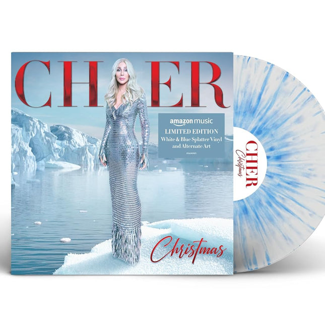 Christmas Blue & White Splatter Vinyl with Alternate Cover