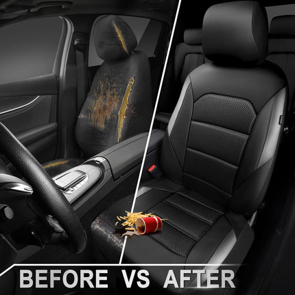 Memory Foam Front Car Seat Covers, Black/Grey