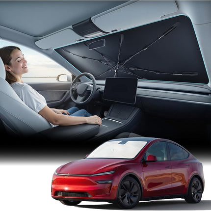 Vinyl Coating Windshield Sun Shade Umbrella for 2020-2026 Compatible Electric SUV