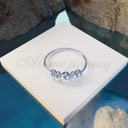925 Sterling Silver & 14K Gold Filled Nose Ring Hoop, 24 Gauge 2mm, 7mm Tiny Nose Ring with Opal