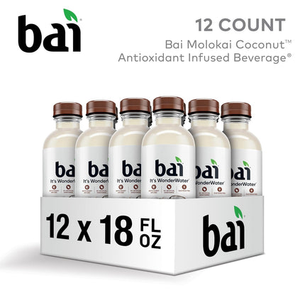Molokai Coconut Antioxidant Infused Water Beverage, 18 fl oz, 12 Pack
