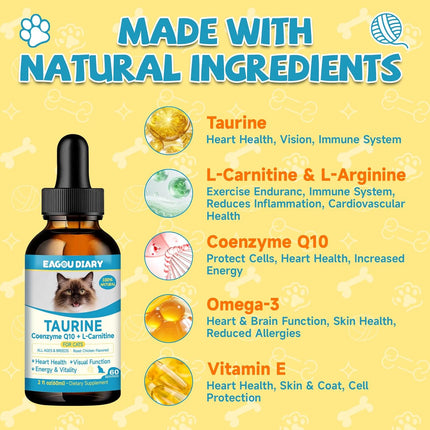 PawHaven RefugioPata Taurine for Cats Drop - Taurine Supplement for Cats — Pet Supplies