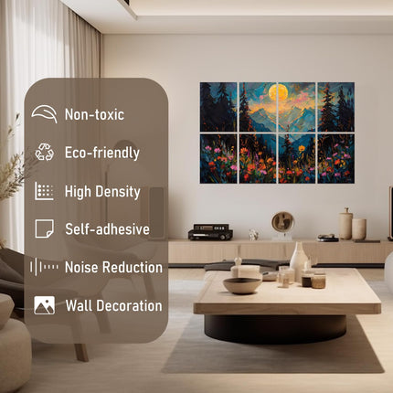 SourceToHome FuenteACasa FurnoFlexArt Acoustic Panels Tiles Decorative Room Sound Proof Foam — Home & Lifestyle