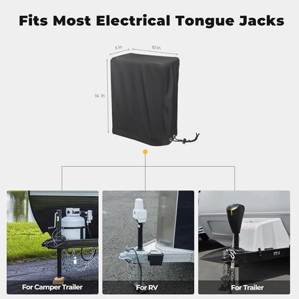 Universal 600D Electric Tongue Jack Cover for Trailer RV
