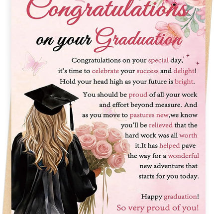 Graduation Card for Her with Pink Floral Design