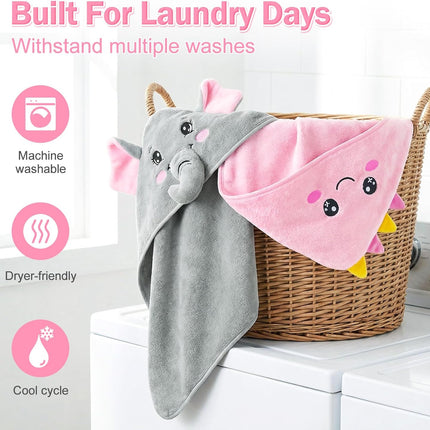 2-Pack Ultra Soft Hooded Baby Towels for Newborns, Infants, and Toddlers