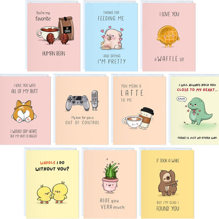SourceToHome FuenteACasa ALY LOU Boxed Set of 10 Funny, Cute Notecards for All Occasions — Home & Lifestyle