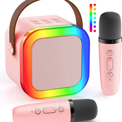K-Pop Karaoke Machine with Bluetooth Mini Speaker and 2 Wireless Microphones
