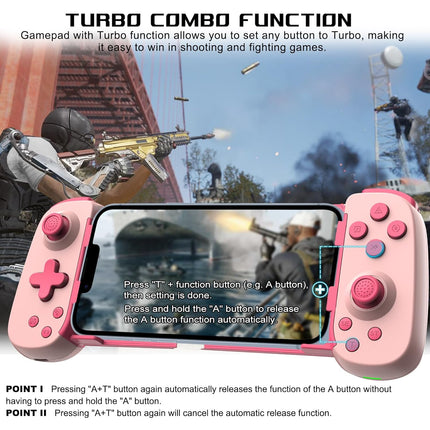 Wireless Gaming Controller with Hall Effect Joystick, Turbo, Gyro & Vibration