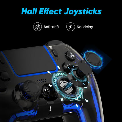 Wireless Hall Effect Game Controller with LED Lighting