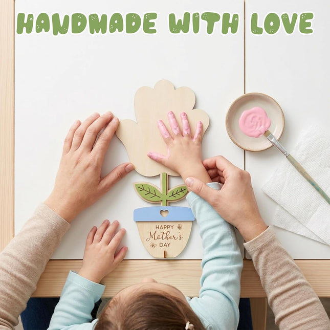 DIY Mother's Day Handprint Rose Bouquet Keepsake Craft with Pot