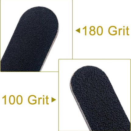 10-Piece Double-Sided 100/180 Grit Black Emery Nail File Set