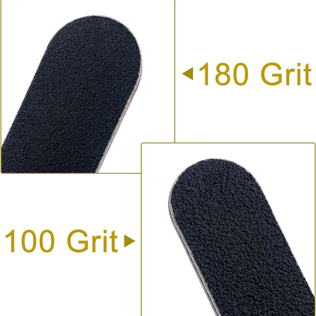 10-Piece Double-Sided 100/180 Grit Black Emery Nail File Set