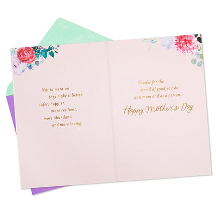 Mother's Day Card with Floral Gemstone Design