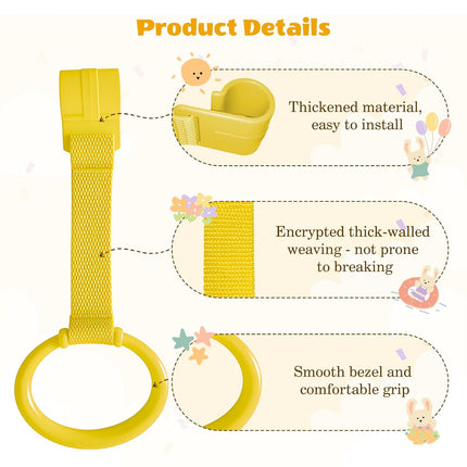 8Pcs Baby Playpen Pull up Rings, 4 Colors