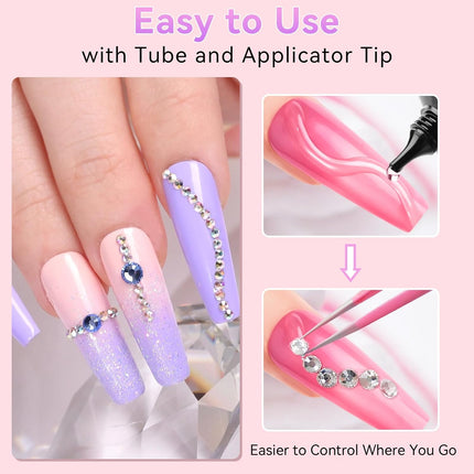 Rhinestone Gel Nail Glue for Charms, Gems & 3D Nail Art, 30ML