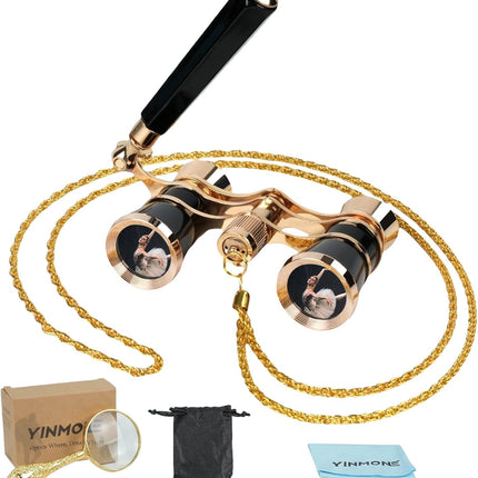 TerraBound TierraRumbo Opera Glasses 3X25 with Adjustable Handle,Chain,Magnifying Glass,BK9 — Outdoor & Adventure