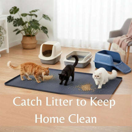 Cat Litter Mat 51" x 25.6" XL Silicone Litter Box Mat